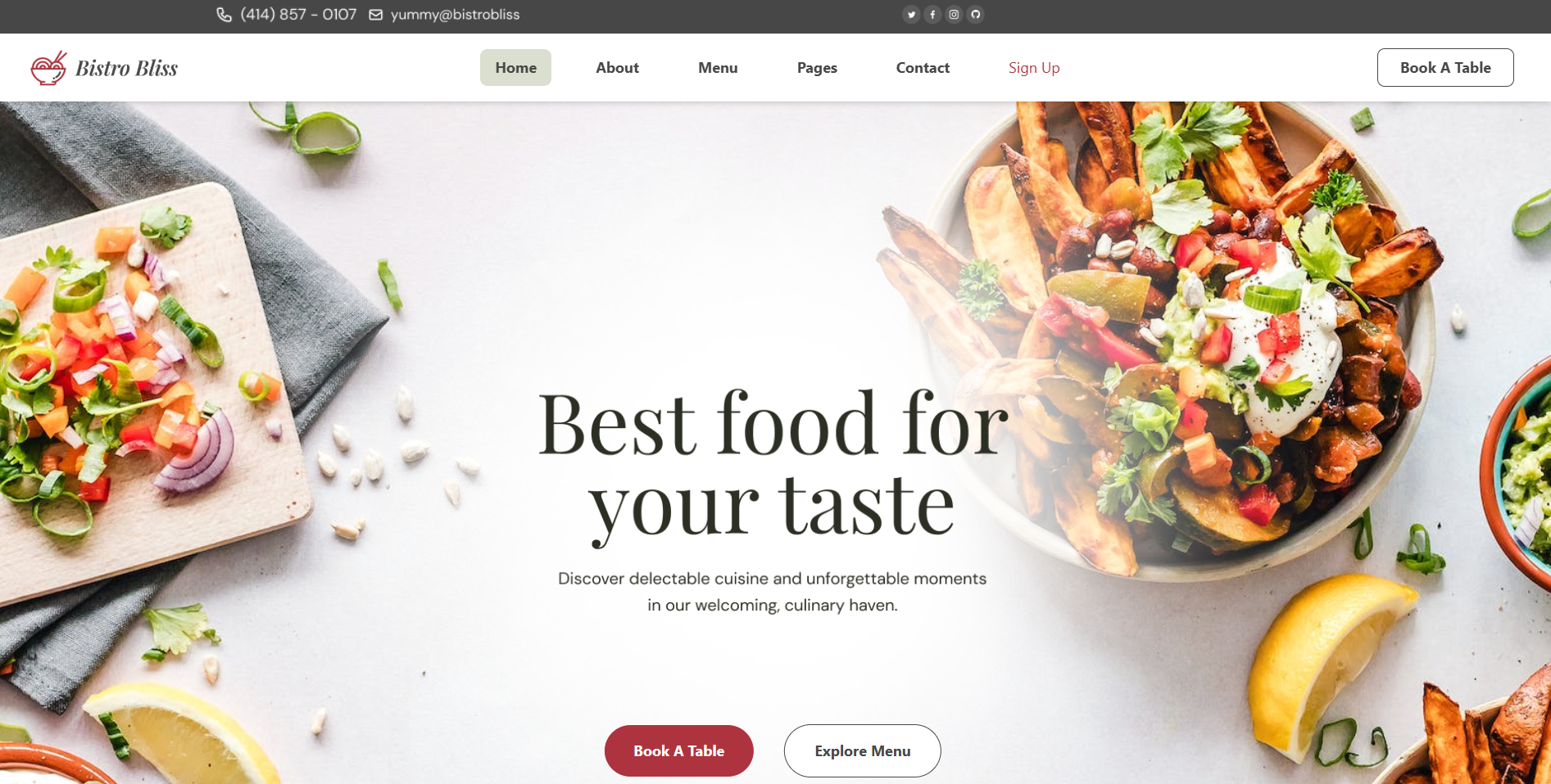 Food Website (BistroBliss)